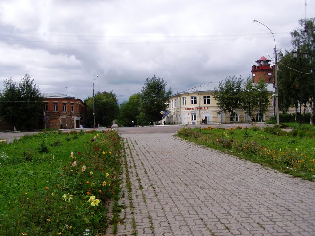 Библиотека, универмаг, водокачка - центр города.