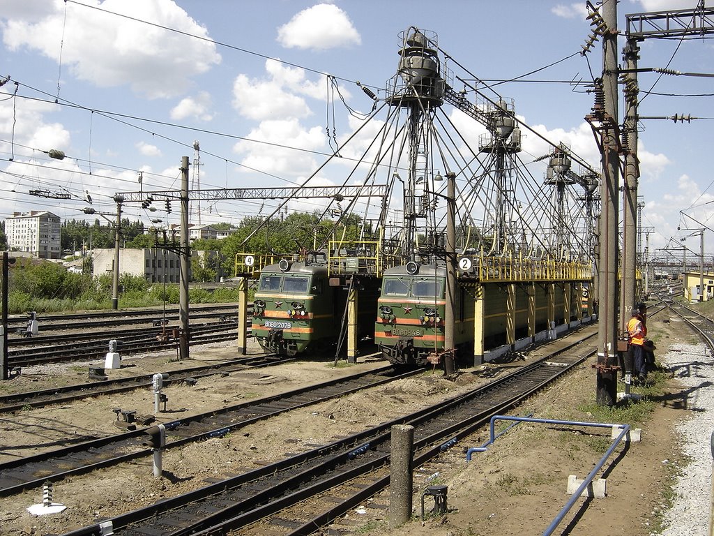 Liski. Railroad station. Electric locomotives VL80 / Лиски. Ж.д. станция. Электровозы ВЛ80