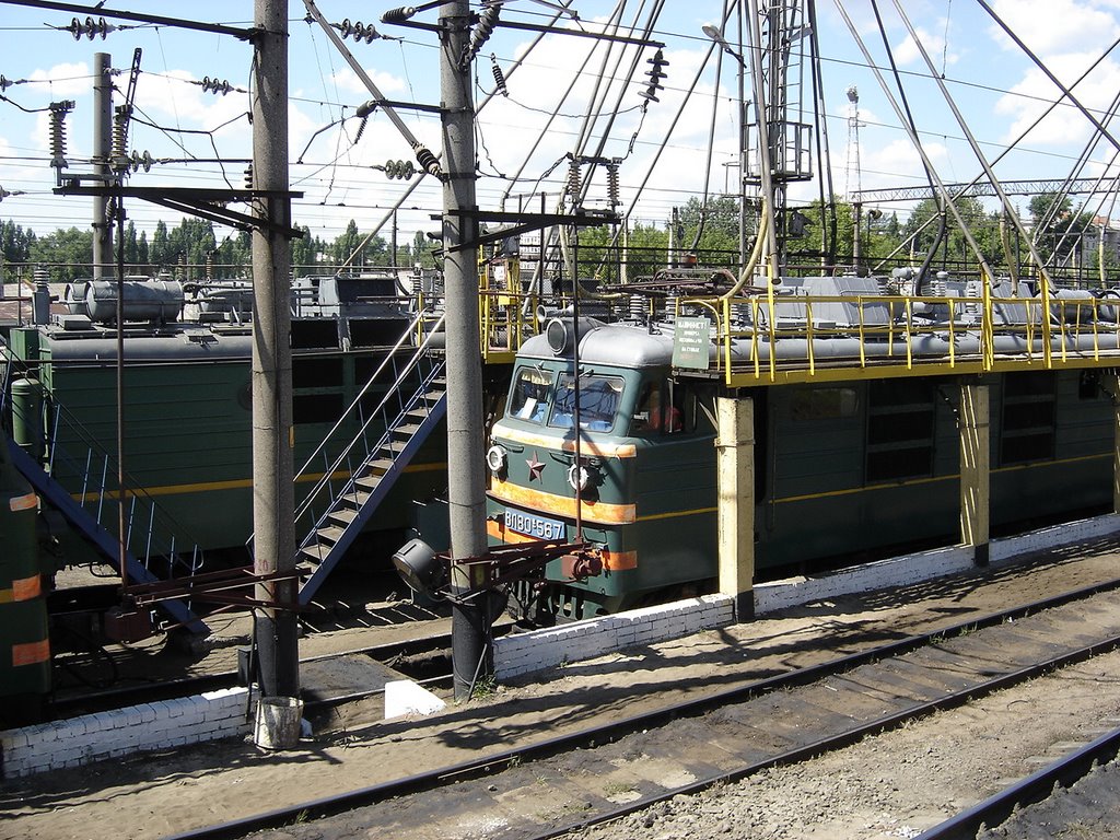 Liski. Railroad station. Electric locomotive VL80 / Лиски. Ж.д. станция. Электровоз ВЛ80