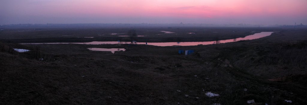 Панорама Ивановских бугров с р.Тёшей