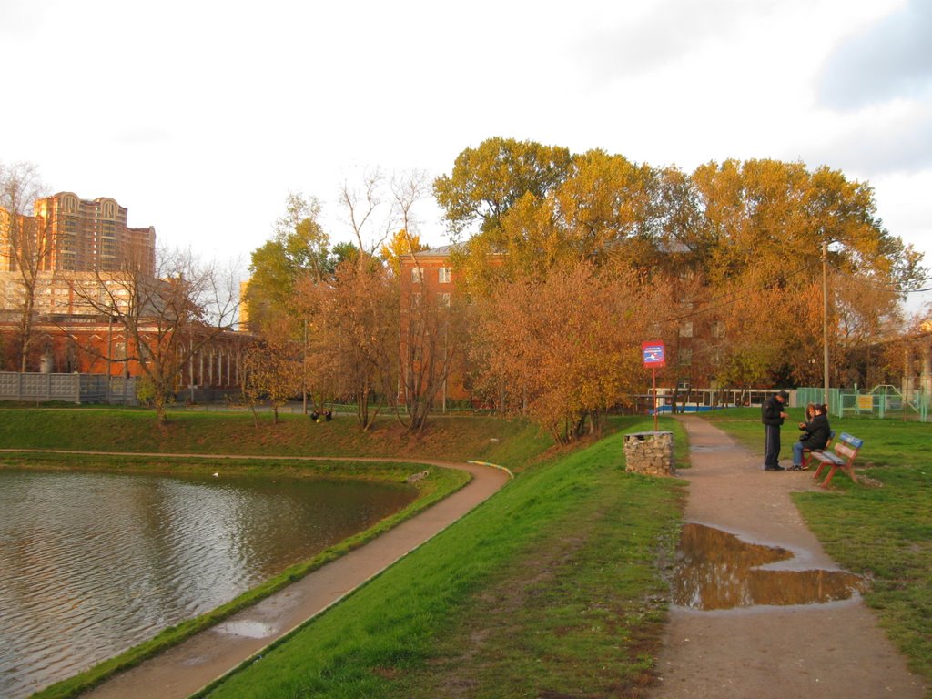 Берег Калитниковского пруда. Осенний вечер. /The bank of Kalitniki pond. The Autumn evening.