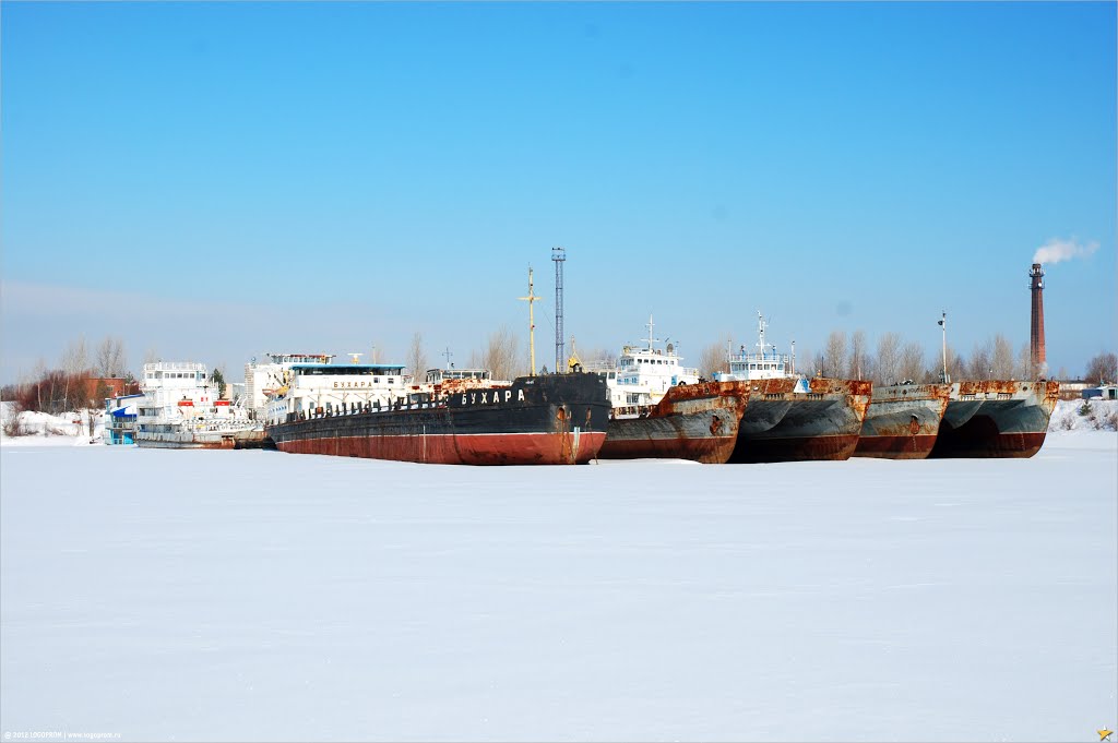 Грузовые суда-катамараны в затоне Октябрьский //  Cargo Catamarans in Oktyabrsky Boatyard