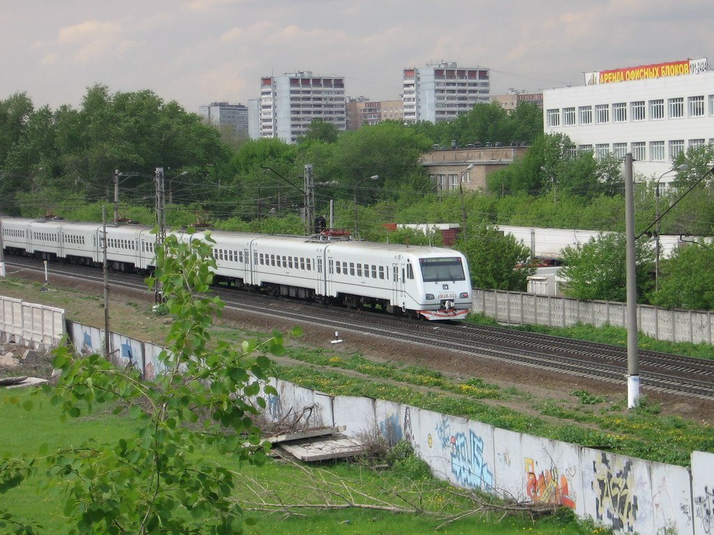 Вид на Новохохловскую ул. с моста МОЖД в районе Текстильщиков.