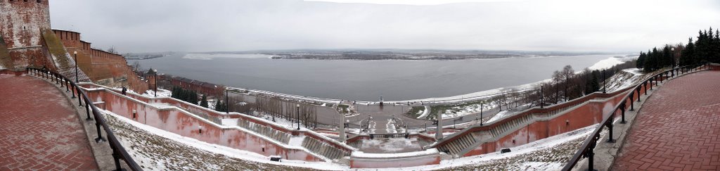 Россия: Нижний Новгород: Нижегородский район: Откос: лестница; 11:10 03.01.2007