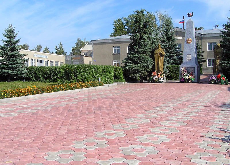 Памятник памяти погибшим во Второй Мировой Войне в центре Сеченово