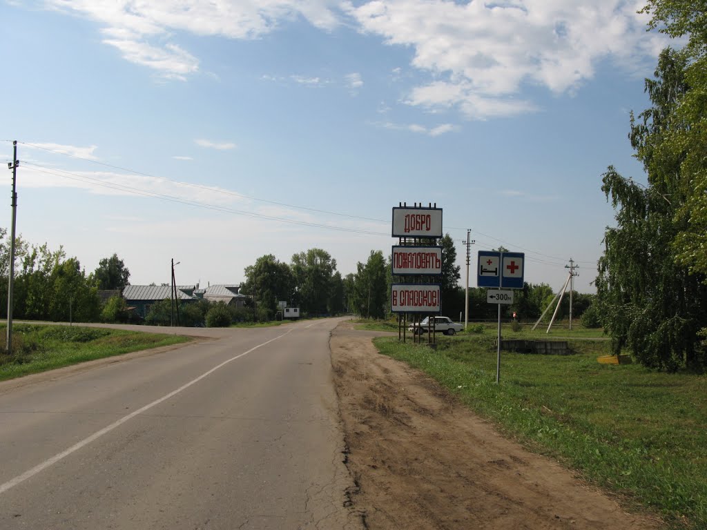 Въезд в село Спасское.