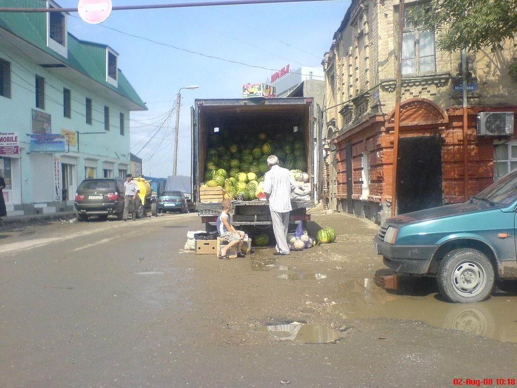 Selling watermelon