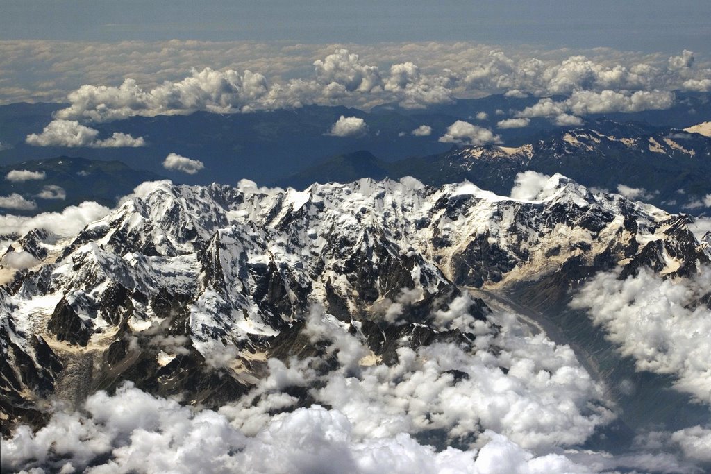 Grand Caucasus Mountains aerial view.