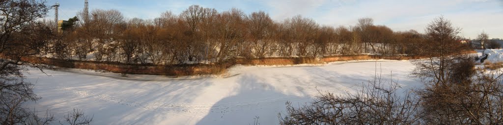 Крепость Пиллау в Балтийске, вид с южной стороны. Панорама из 5 кадров.