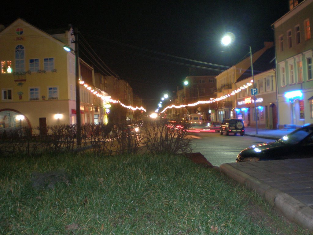 Ночной вид на улицу Московская