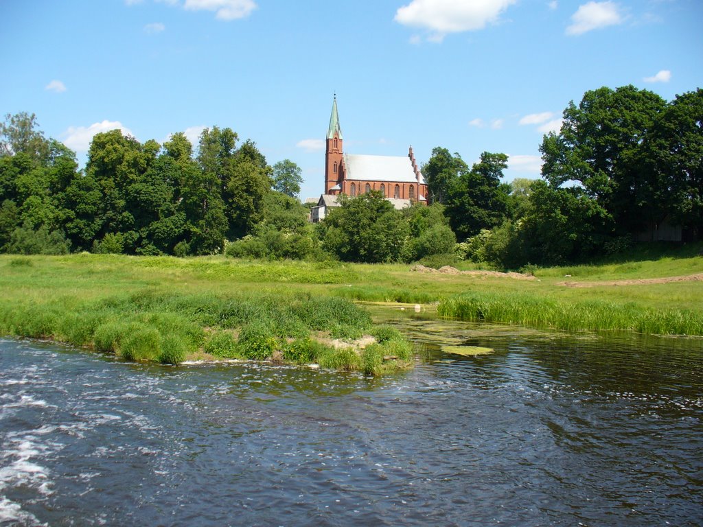 Szeszuppe mit Kirche Lasdehnen