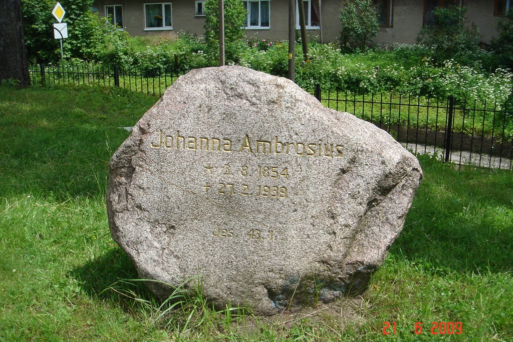 Краснознаменск - Lasdehnen. Памятник немецкой писательнице.