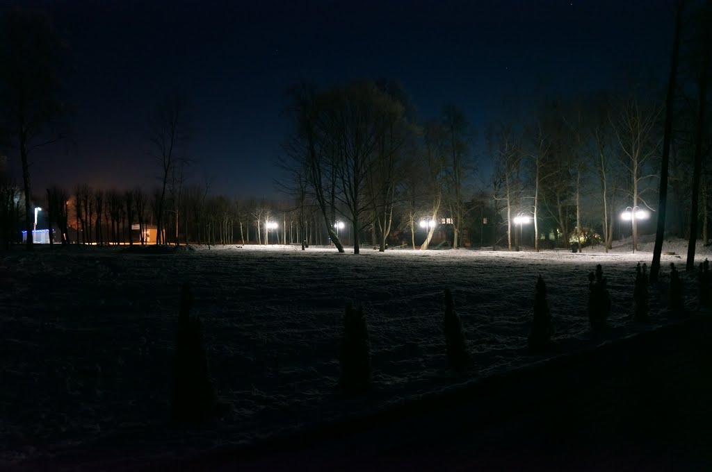У автостанции ночью