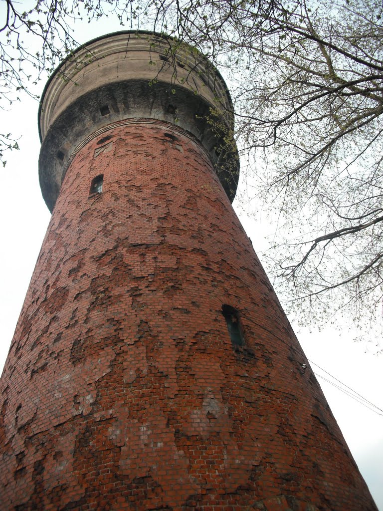 An old water tower in Polessk