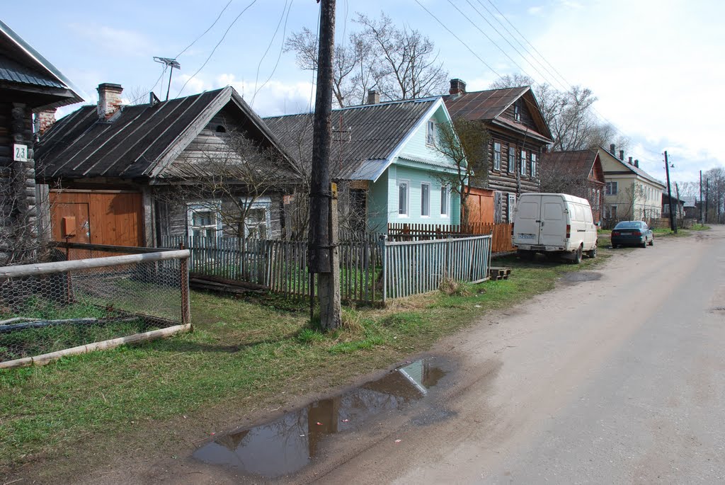 Вышний Волочёк. Старинные дома с палисадниками по ул. Рабочая