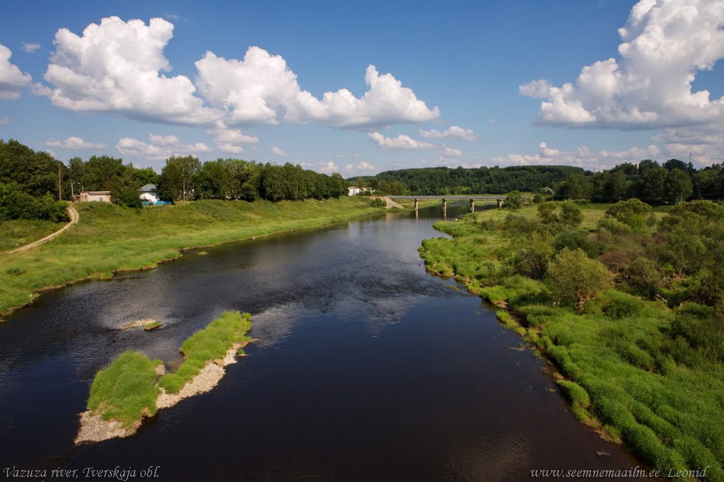 Vazuza river, река Вазуза перед слиянием с Волгой в г. Зубцов Тверской области