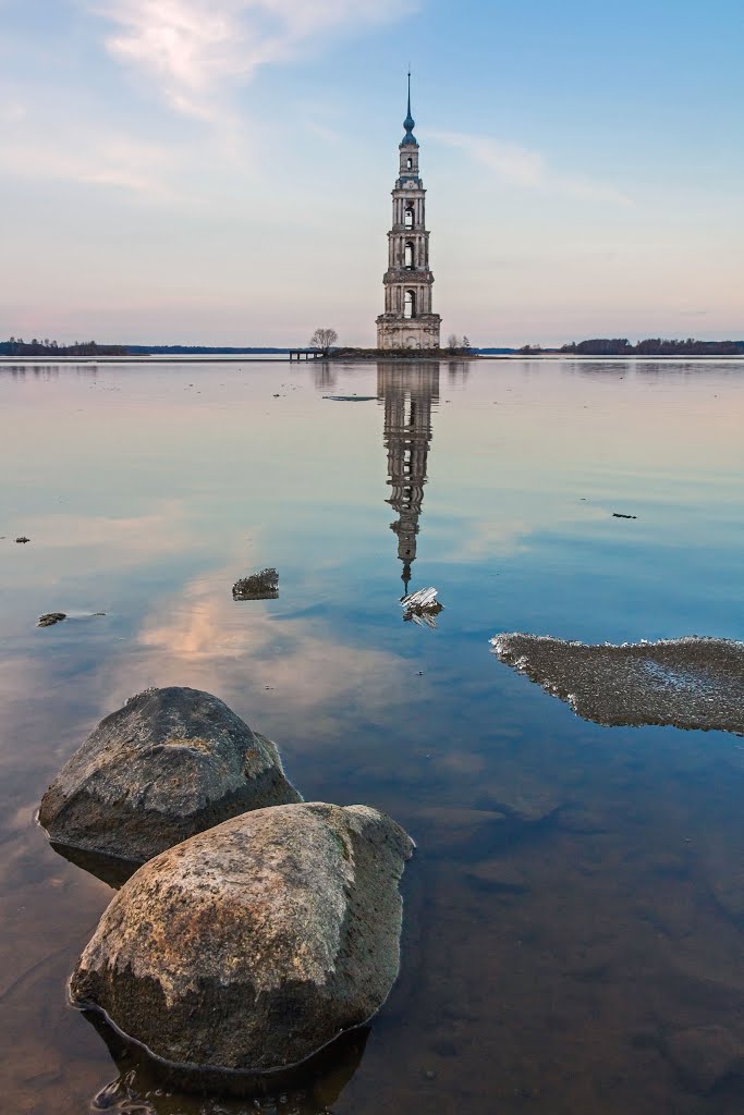 Volga-river, Kalyazin, Russia, quiet sunset