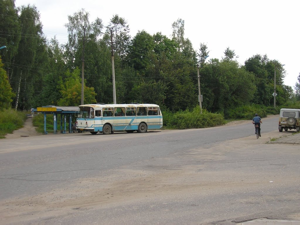 Остановка автобуса, Максатиха___ Bus stop, Maksatikha