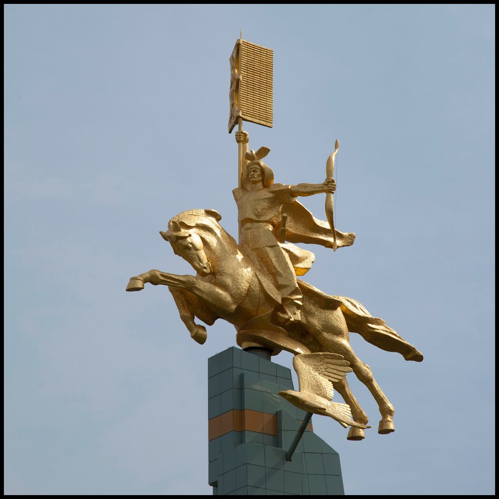 Rider hovering above the steppe
