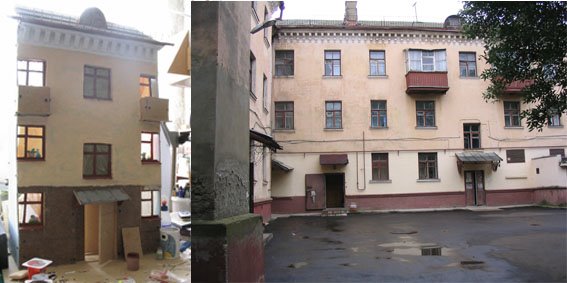 фон для пластилиновой игры. дом по подобию, что находится в городе Балабаново (угловой) со двора