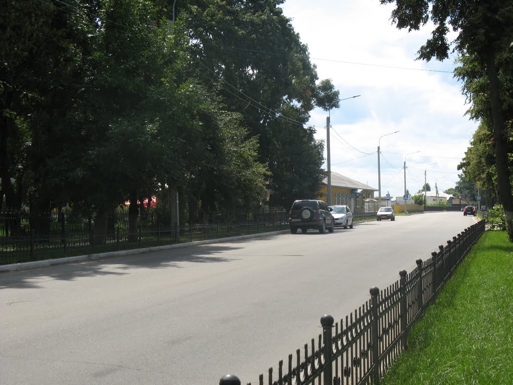 Улица города Козельска вид со стороны парка "старый город".
