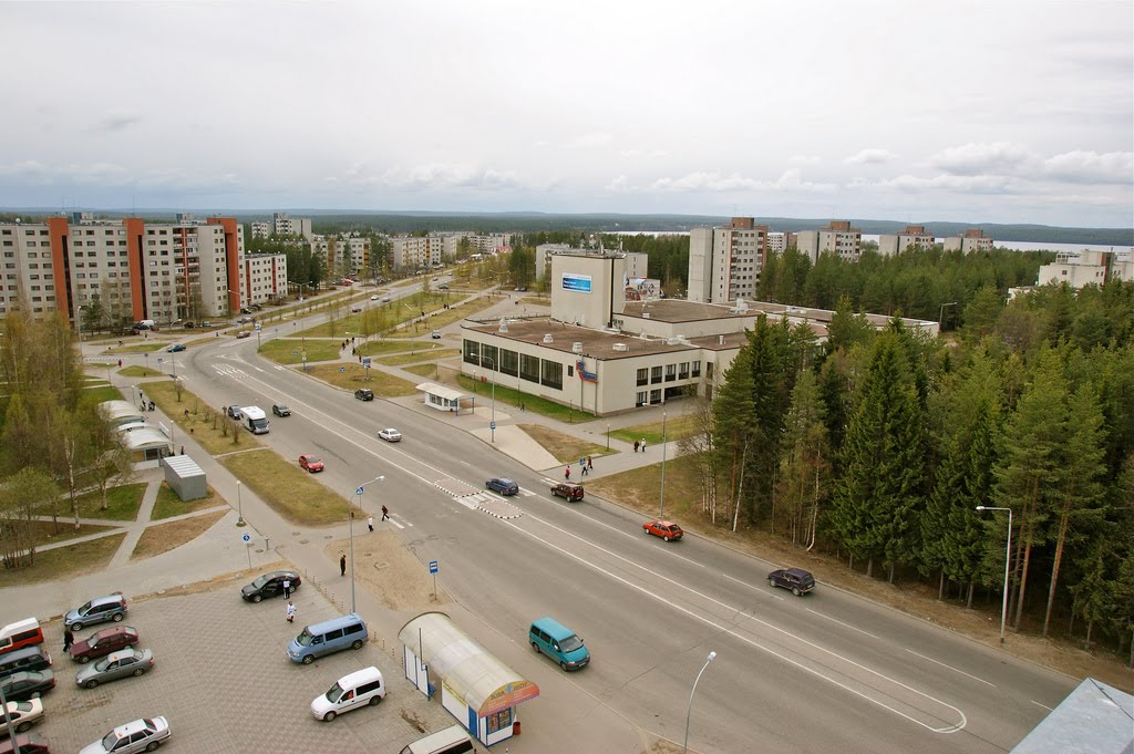 Вид на улицу Интернациональную, Костомукша - View of Internatsionalnaya street in Kostomuksha