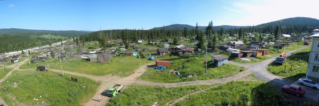 Белогорск, слева вдоль гаражей дорога ведущая из посёлка