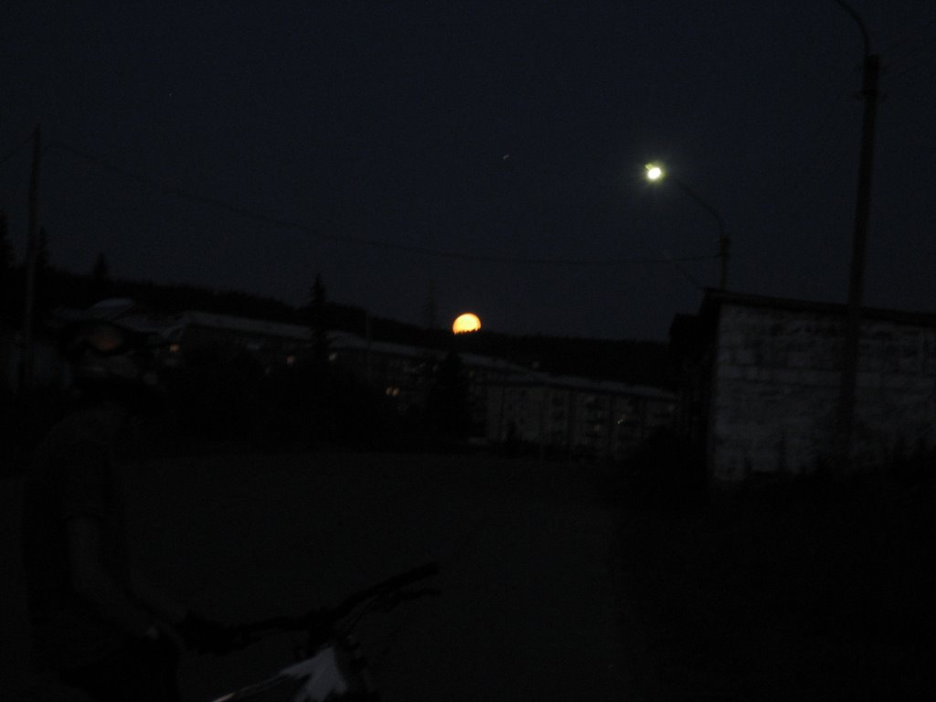 пос. Белогорск. Ночь, восходящая луна