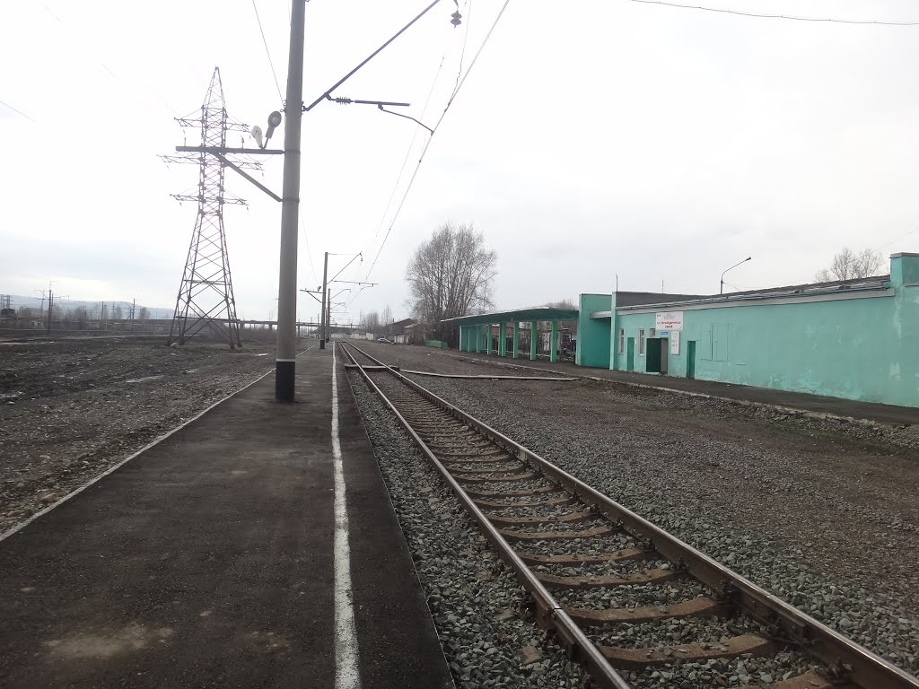 О.п. Междуреченск-Город, Вид в сторону ст. Междуреченск