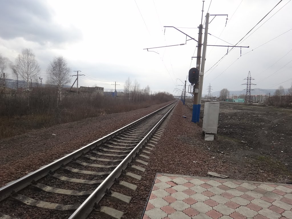 О.п. Городская, Вид в сторону ст. Междуреченск