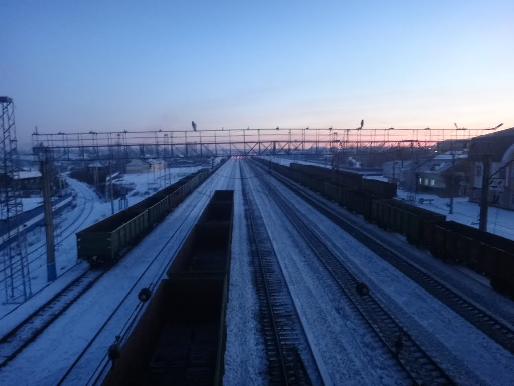 Станция Промышленная, Вид в сторону Белово