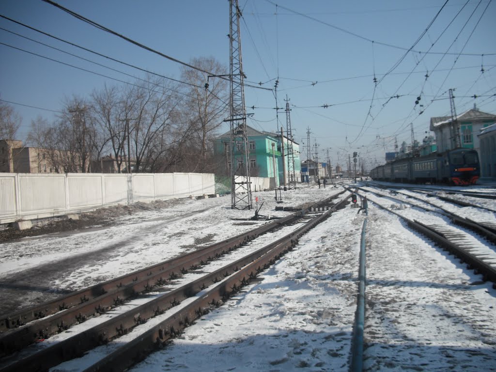Электропоезд на Томск перед отправлением