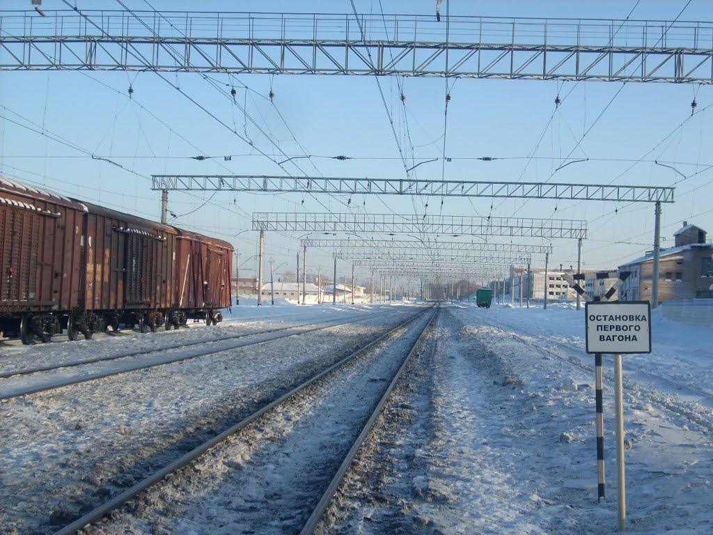 Станция Яшкино, Вид на восток