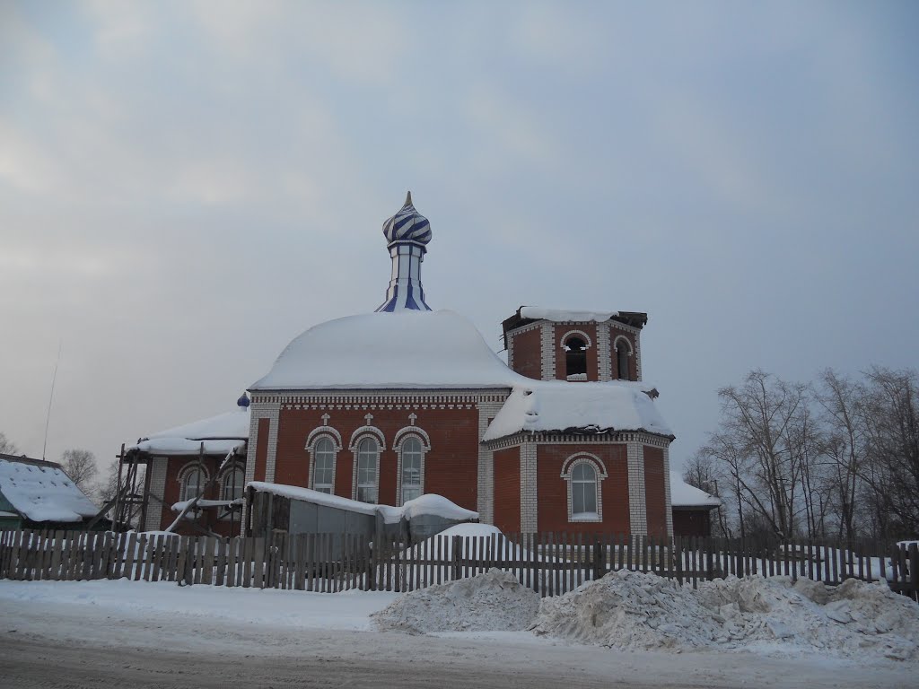 Строительство церкви в Белой Холунице