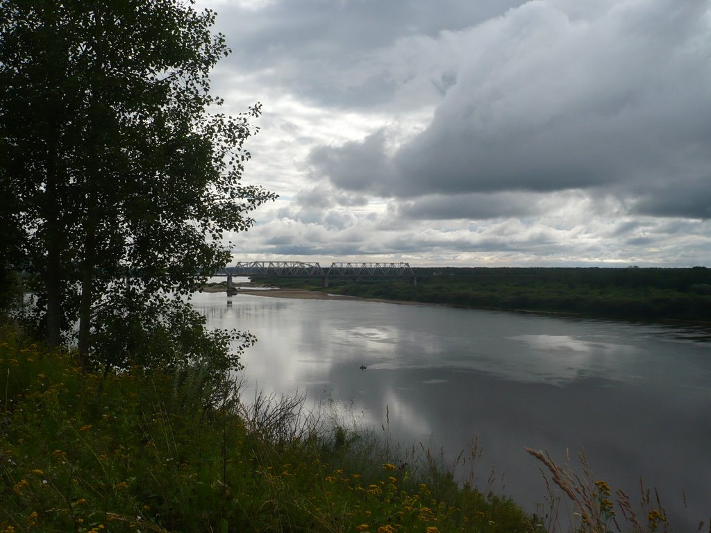 Вятка река, мост.