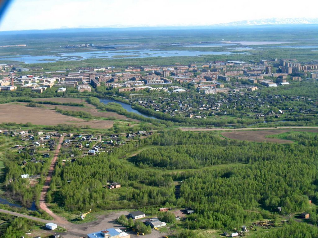 Наш городок с вертолета