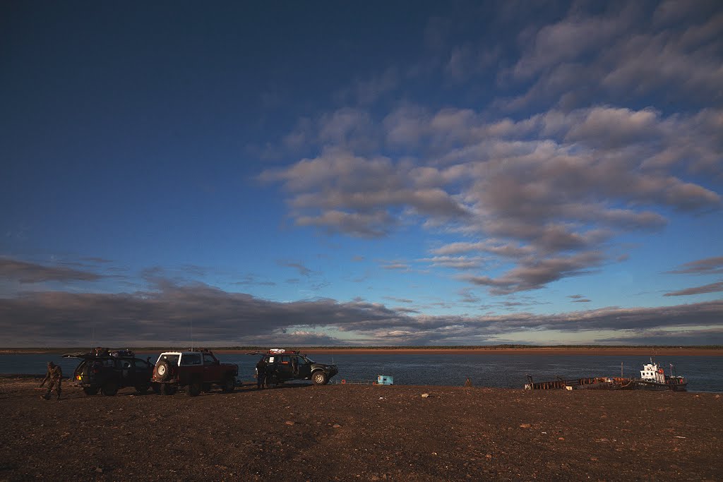 Ferry across the Pechora river