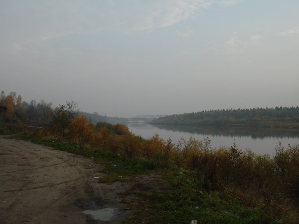 Унжа вид на мост осень 2008
