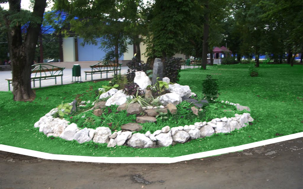 Клумба в городском парке
