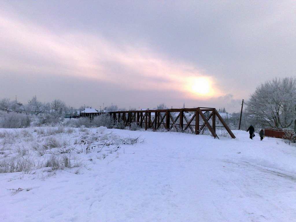 Мост через р. Адагум зимой