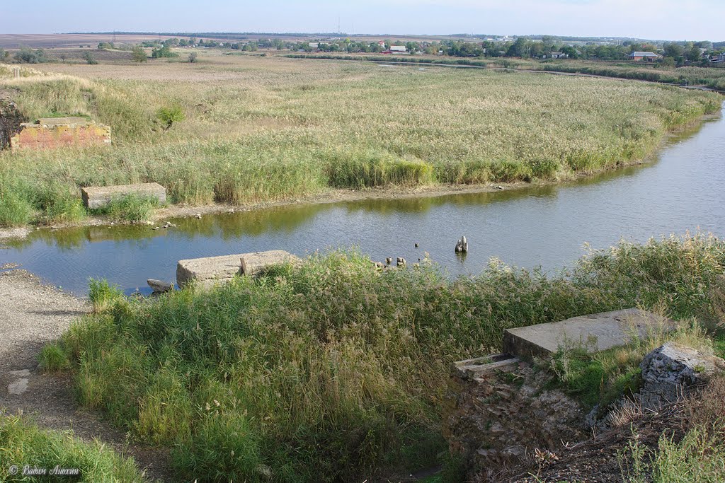 There was old railway bridge, Kuschevskaya village
