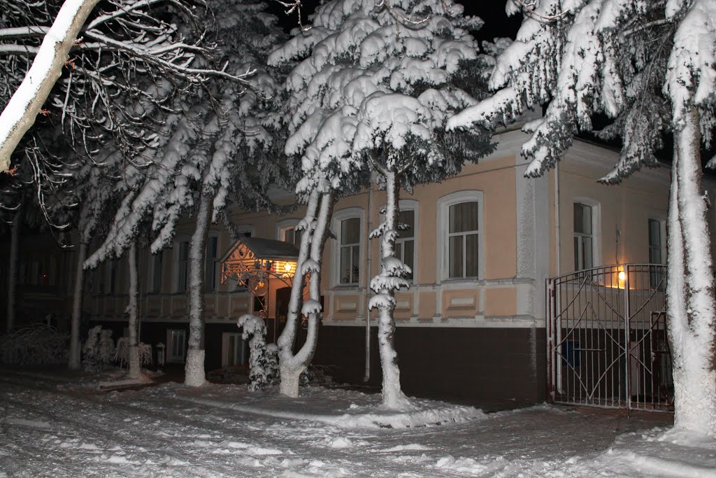 Snowy night in Labinsk. Снежная ночь в Лабинске.