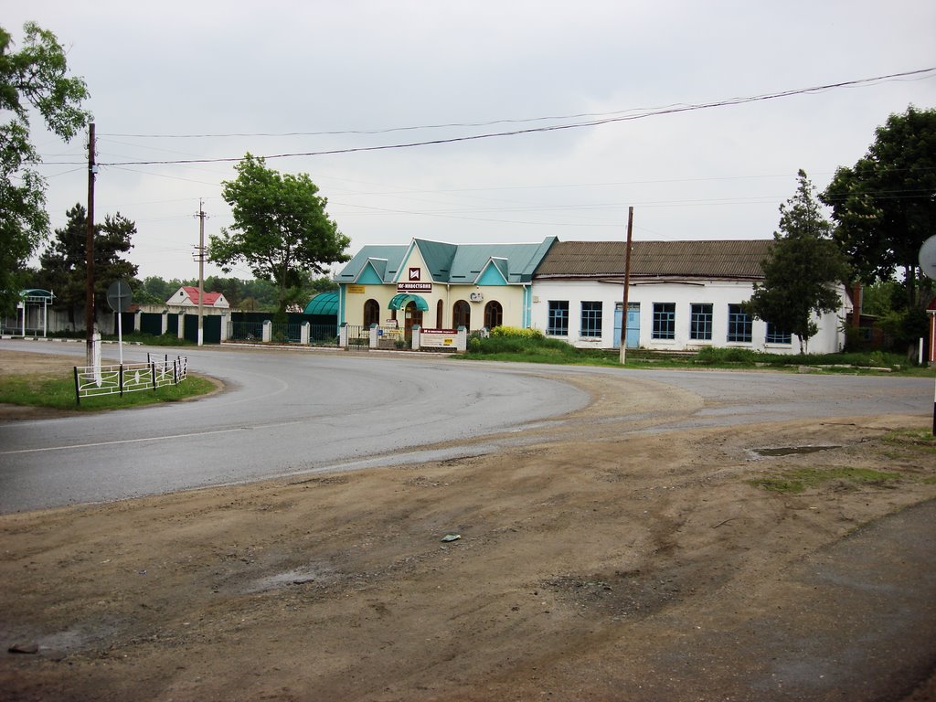 Поворот с ул.Кооперативной на ул.Красную