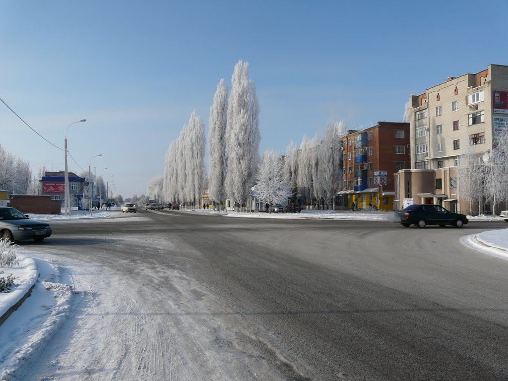ул.Подвойского. г. Тихорецк ,зимой.