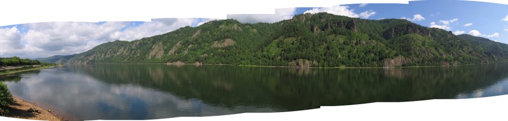 Панорама левого берега Енисея 180º