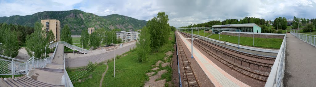 Панорама Дивногорска с железнодорожной станции