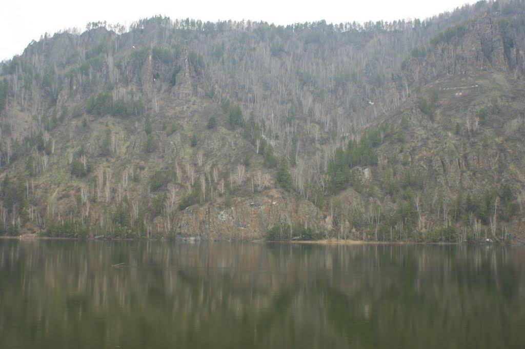 View from the banks of the Yenisei River in Divnogorsk