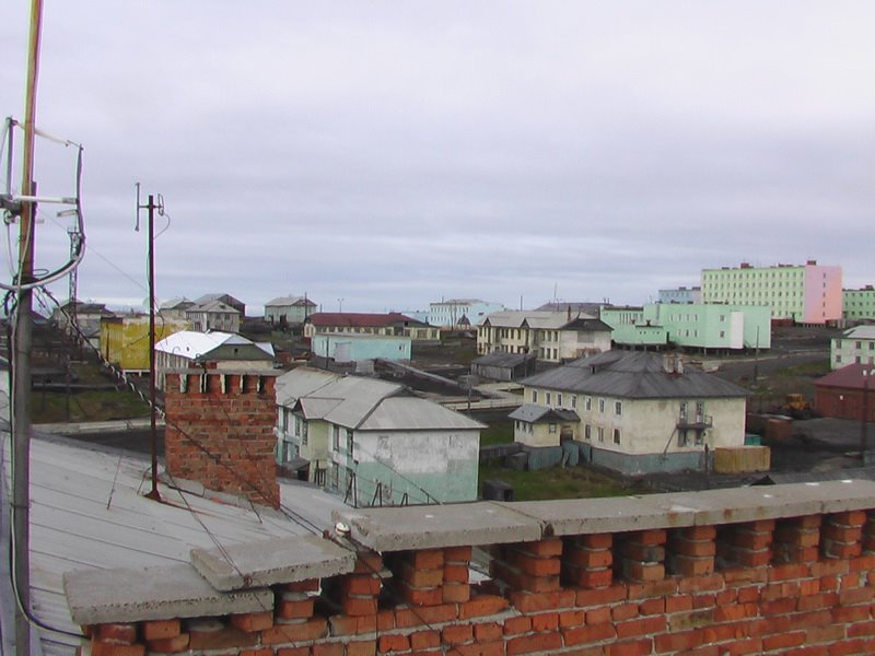 Вид с крыши на поселок
