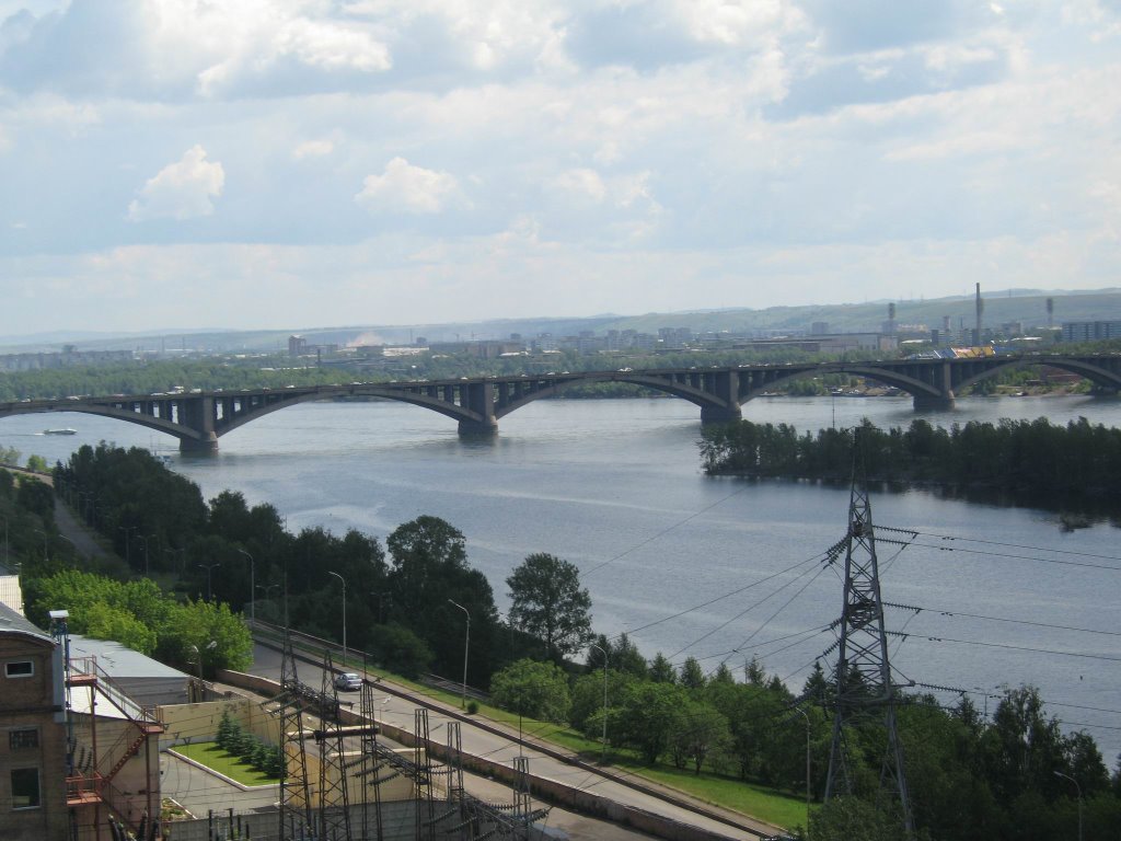 Famous river bridge, look at russian 10 roubles notes