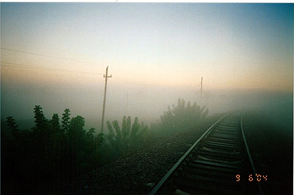 Туман к жд мосту